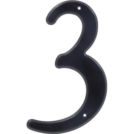 HILLMAN Hillman Group 839756 4 in. Nail-On Black Plastic House Number - 3 -  10 Piece 839756